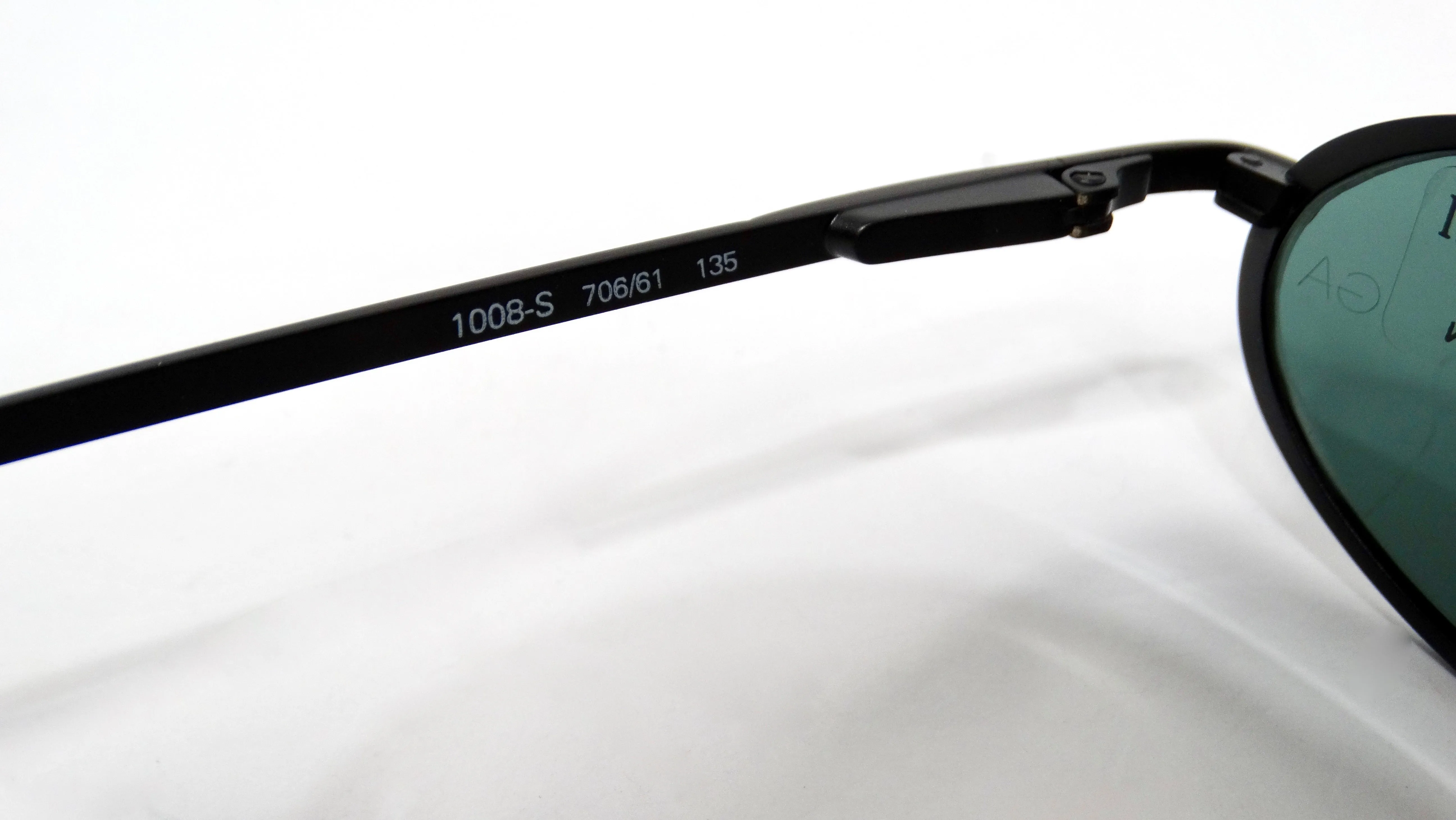1990s Giorgio Armani Blue Tinted Black Metal Skinny Oval Sunglasses