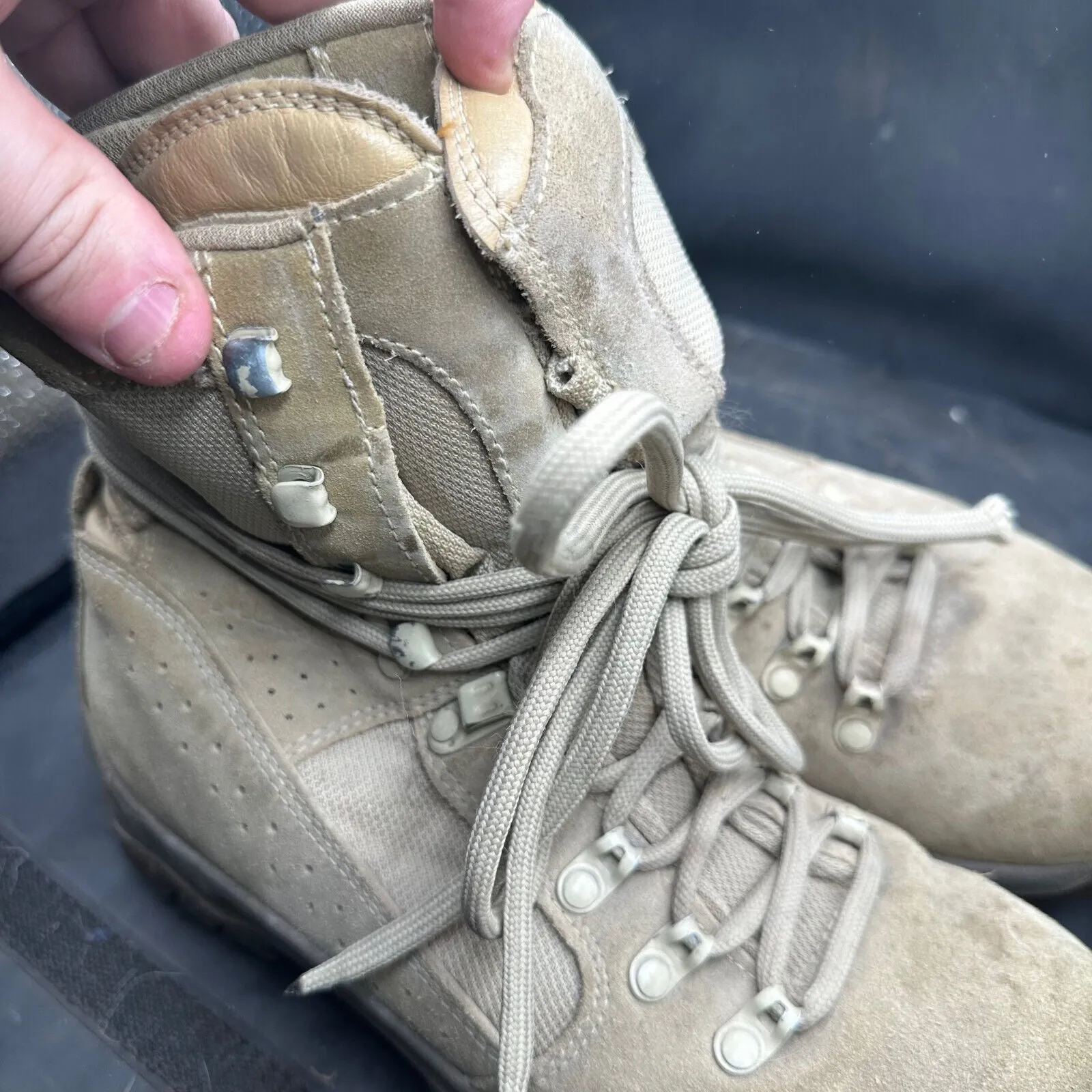 Army Brown Leather MEINDL Desert Patrol Combat Boots - Size EU 39.5 - UK 6