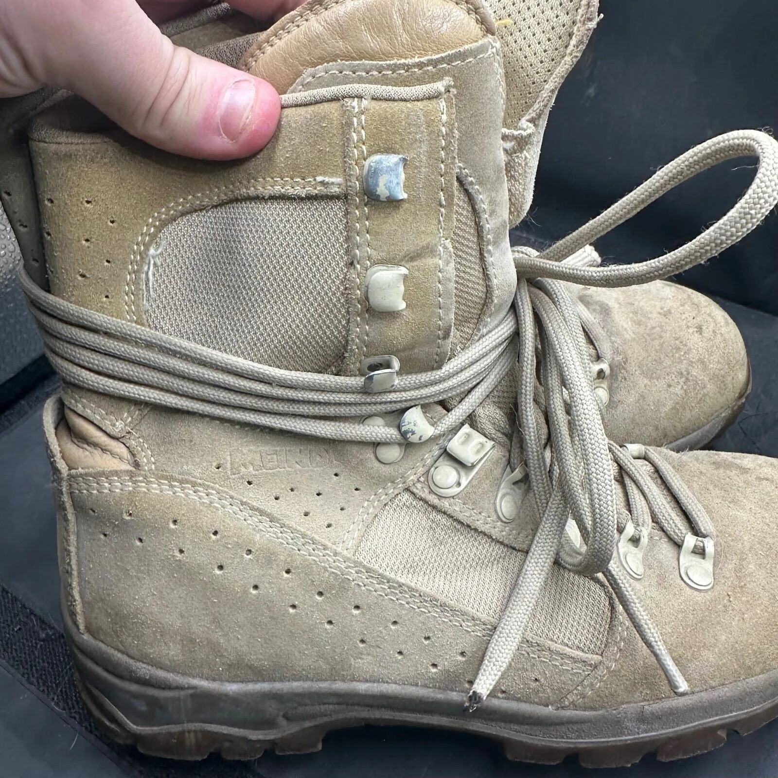 Army Brown Leather MEINDL Desert Patrol Combat Boots - Size EU 39.5 - UK 6