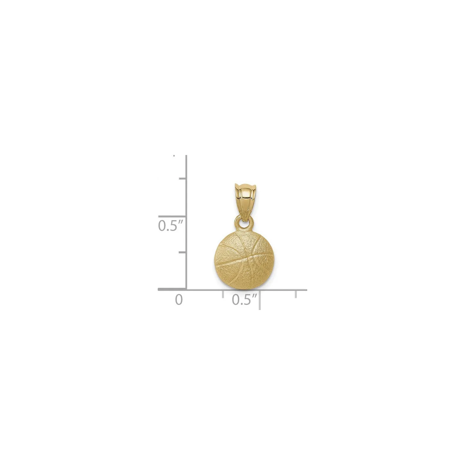 Basketball Concave Pendant (14K)