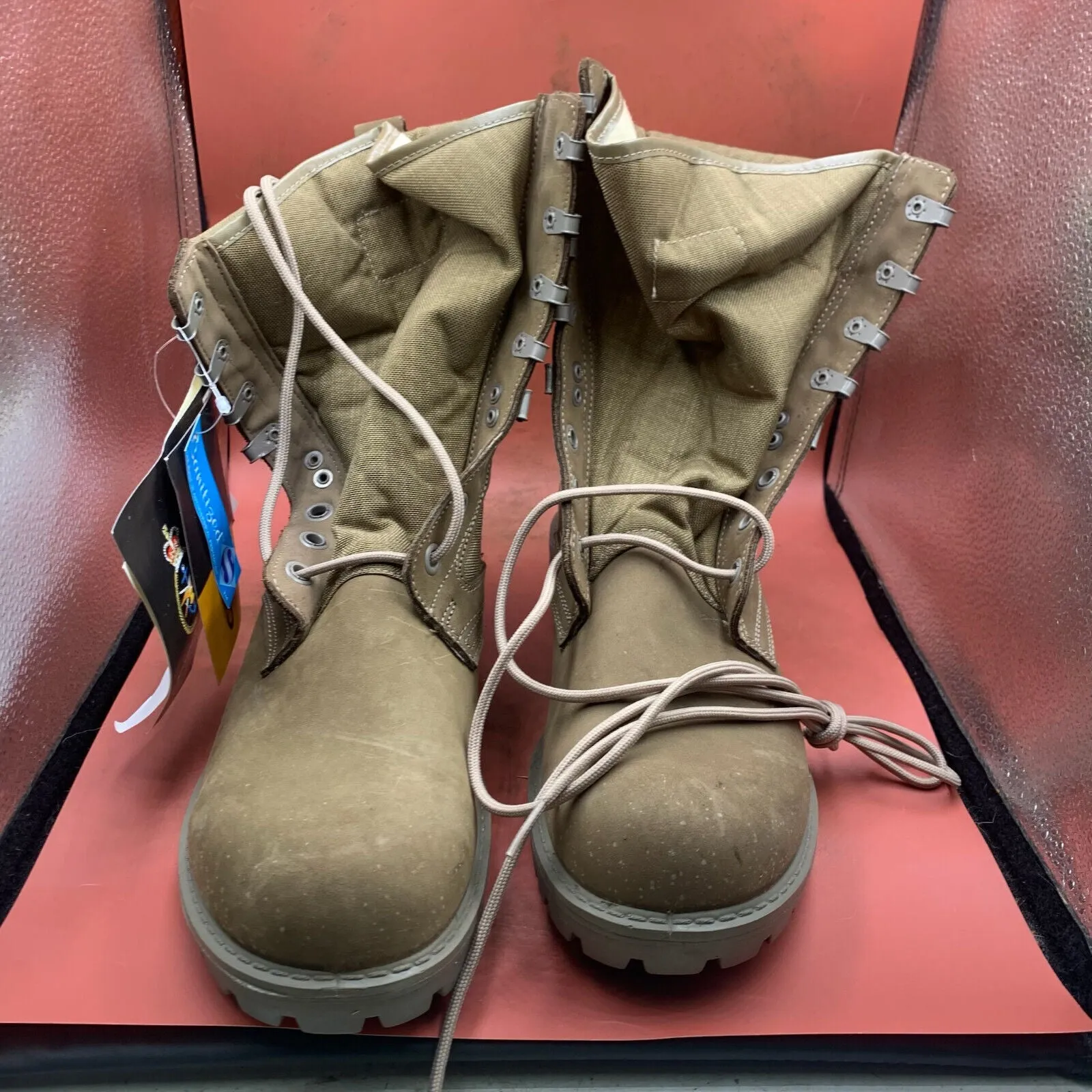 British Army Cordora Lightweight Combat Patrol Boots Desert Tan- 10S- NEW IN BOX