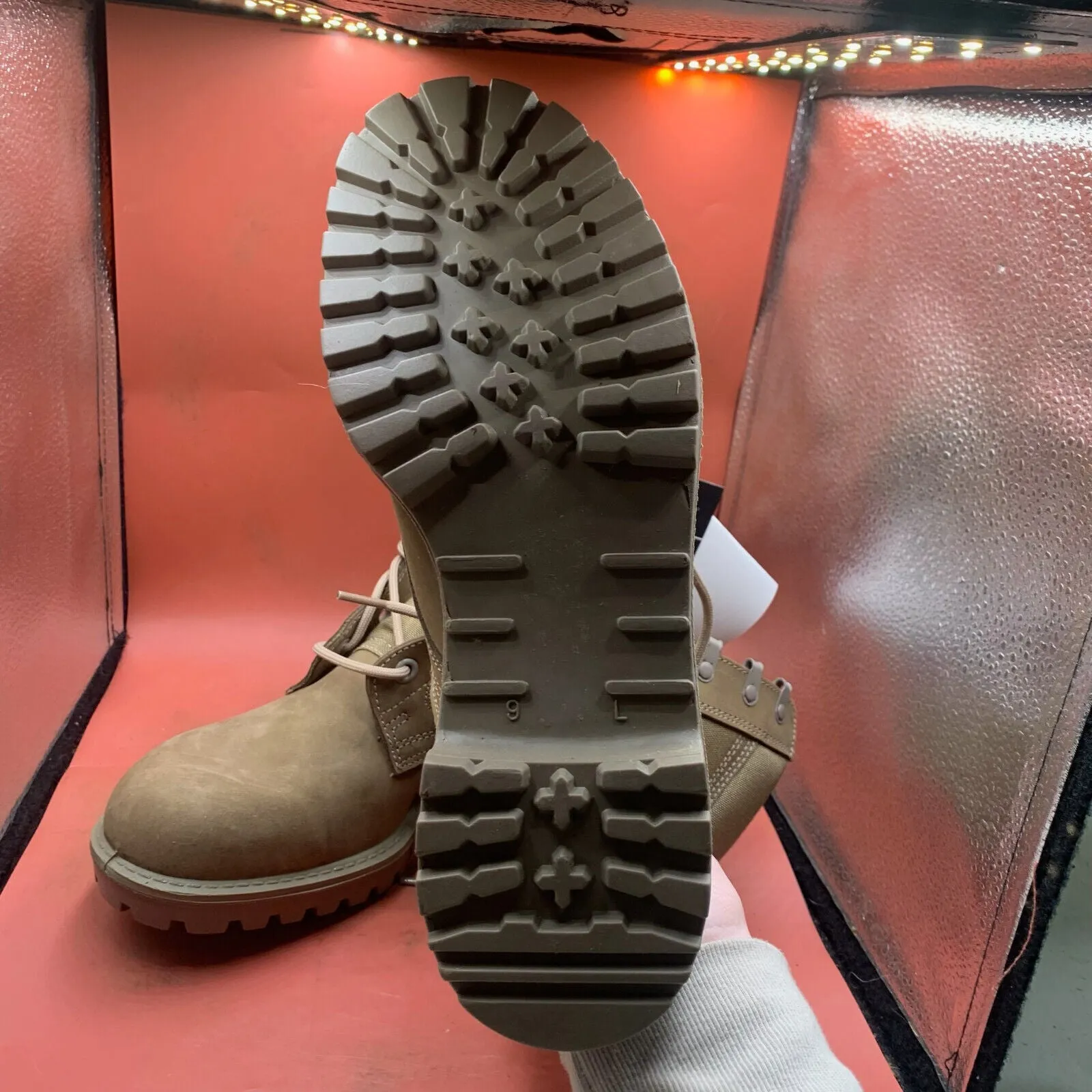 British Army Cordora Lightweight Combat Patrol Boots Desert Tan- 9L - NEW IN BOX