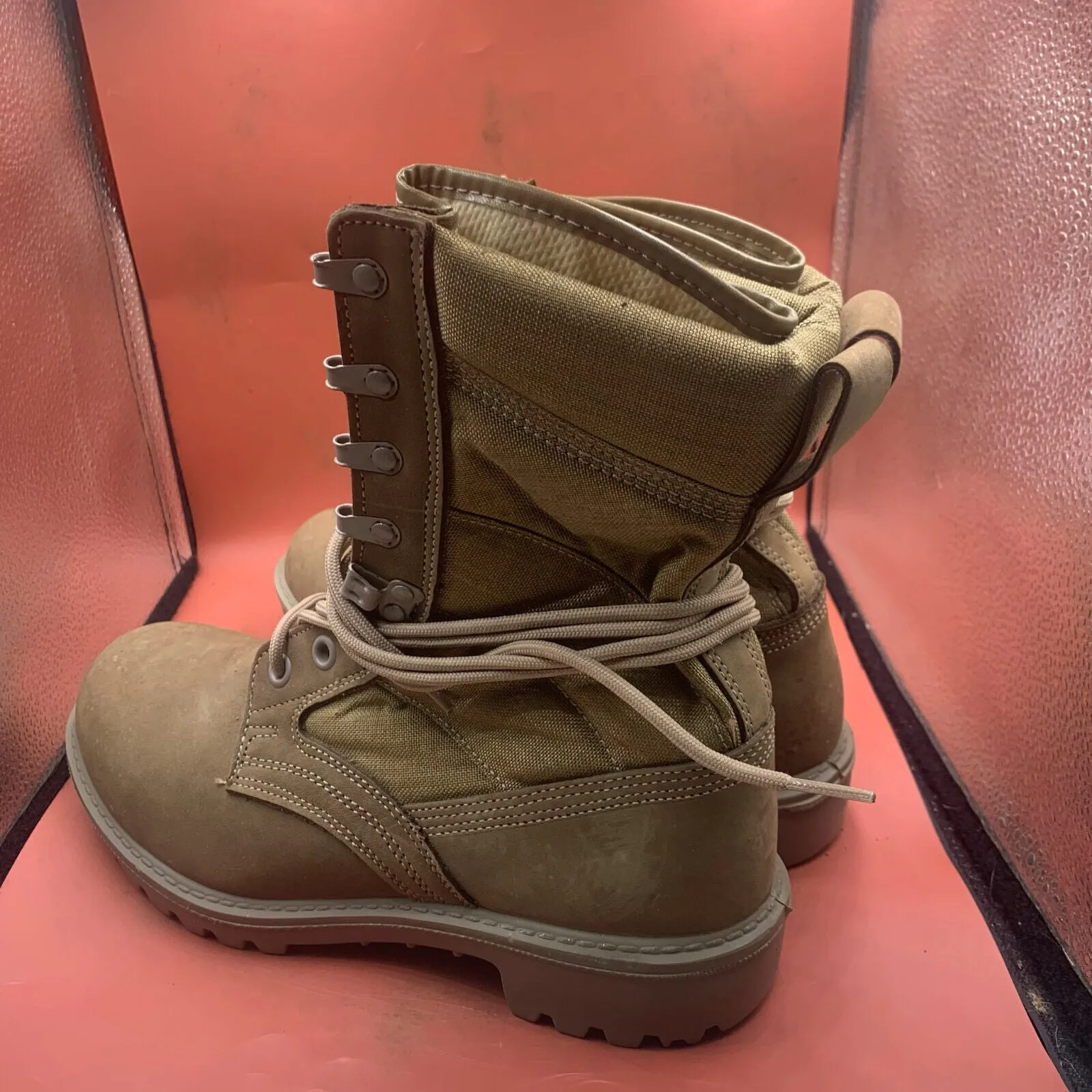 British Army Cordora Lightweight Combat Patrol Boots Desert Tan- 9M - NEW IN BOX