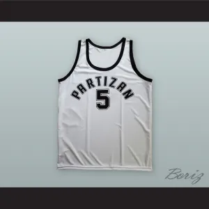 Jadranka Kosor 5 KK Partizan Belgrade White Basketball Jersey