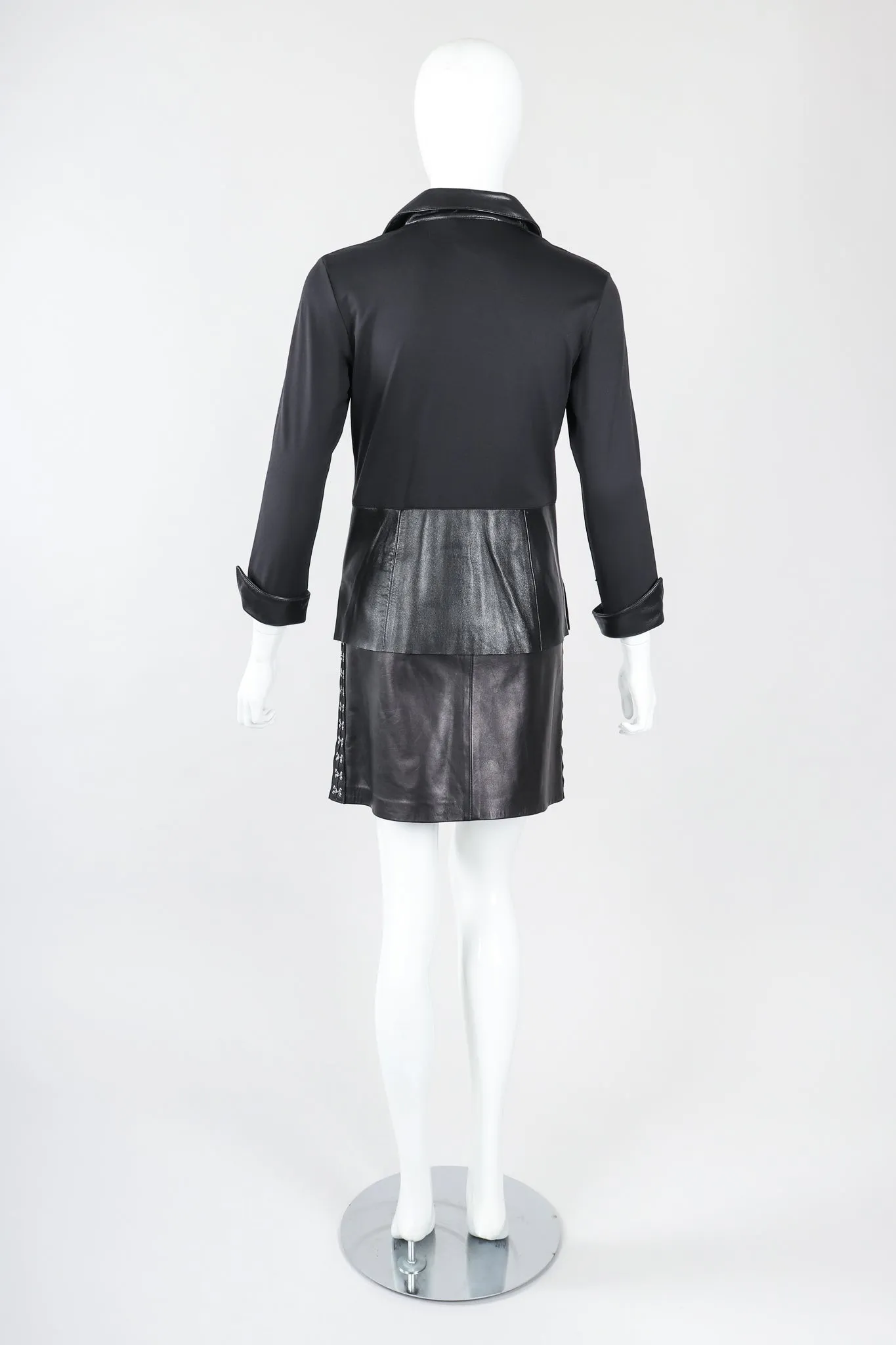 Leather Hooked Top & Skirt Set