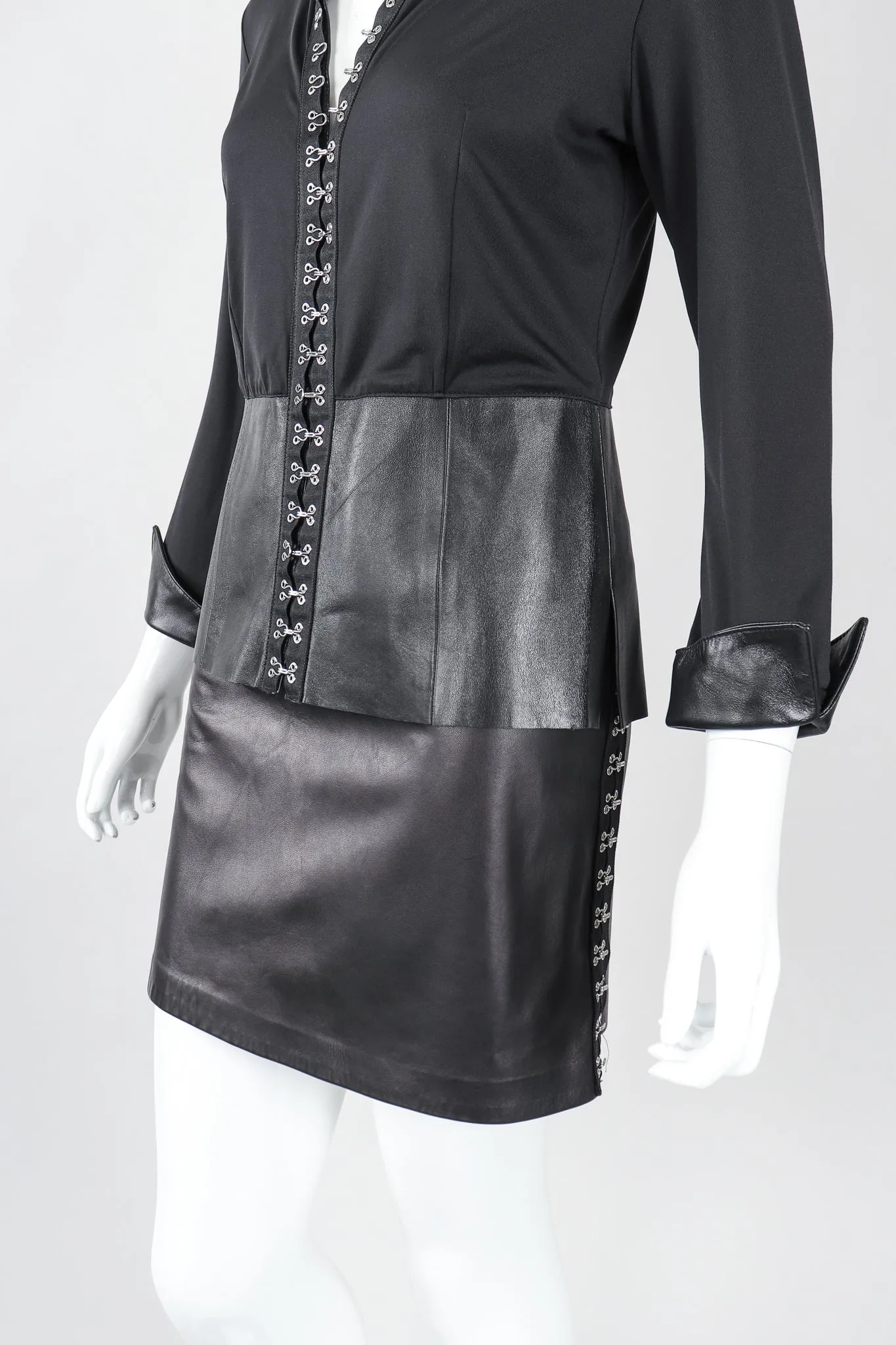 Leather Hooked Top & Skirt Set