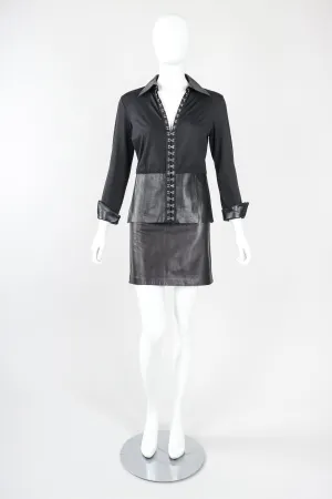 Leather Hooked Top & Skirt Set