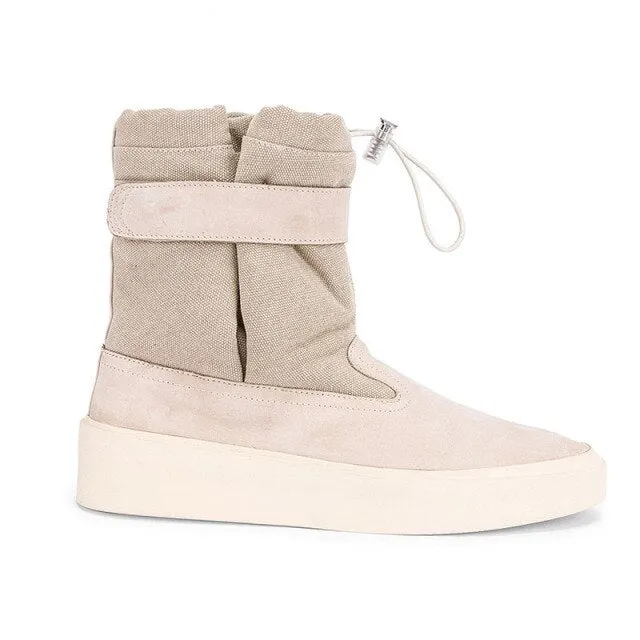 Mens Patchwork Genuine Leather Desert Boots