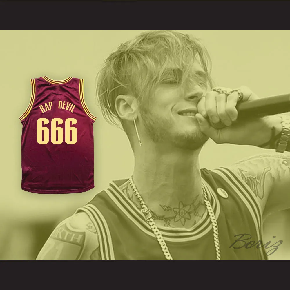 MGK 666 RAP DEVIL Maroon Basketball Jersey