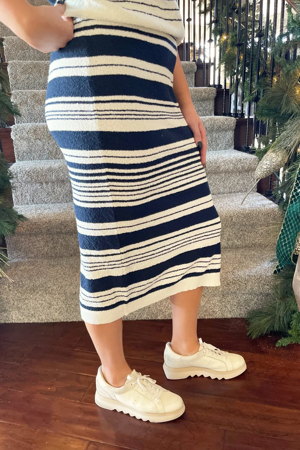 Multi Stripe Midi Skirt