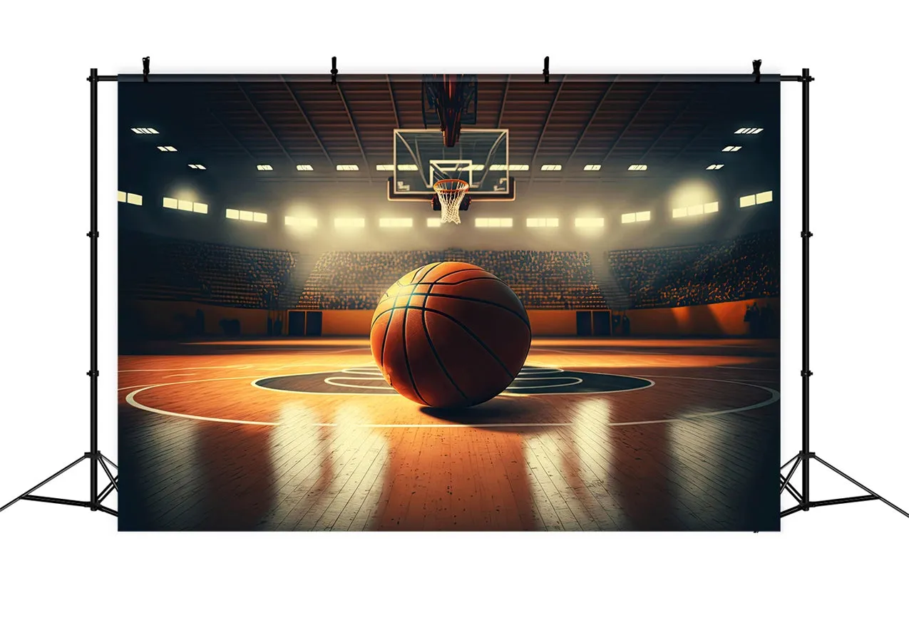 Toile de fond Photo Terrain de Basket Éclairage Chaleureux BRP1-326