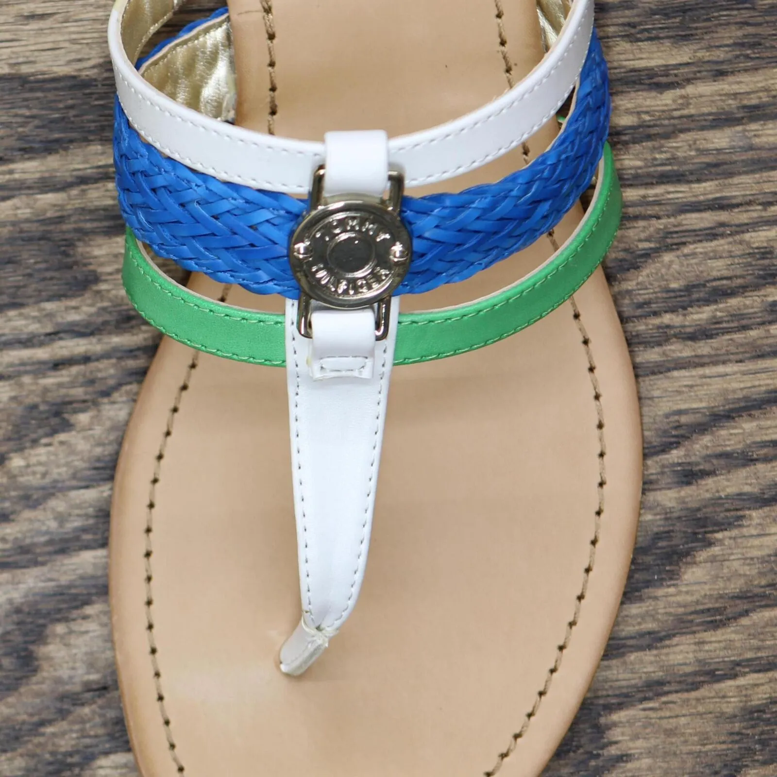 Tommy Hilfiger Women's Liz Thong Sandals LIZ White Multi 6.5M